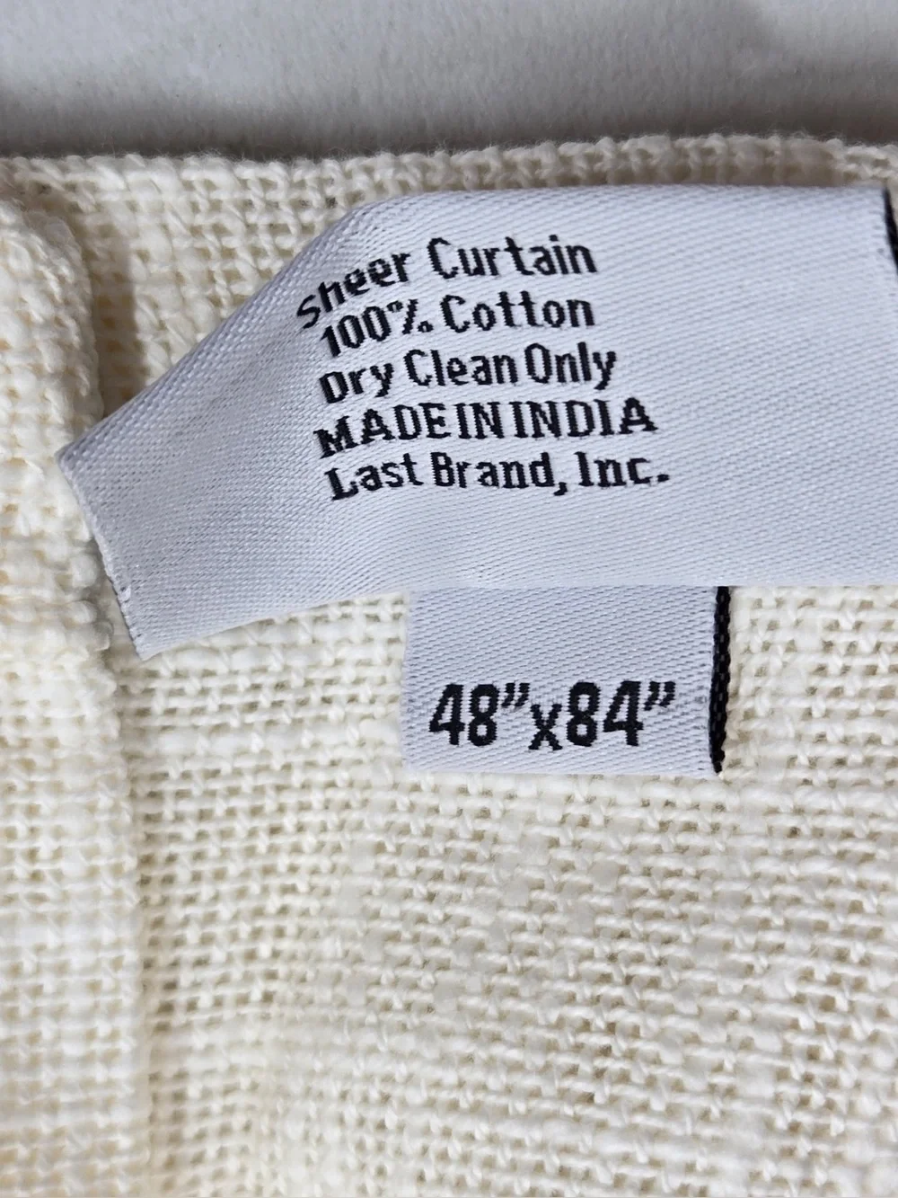 NWT QUINCE Set Of 4 48x84 Cotton Sheer Curtains Ivory 0740